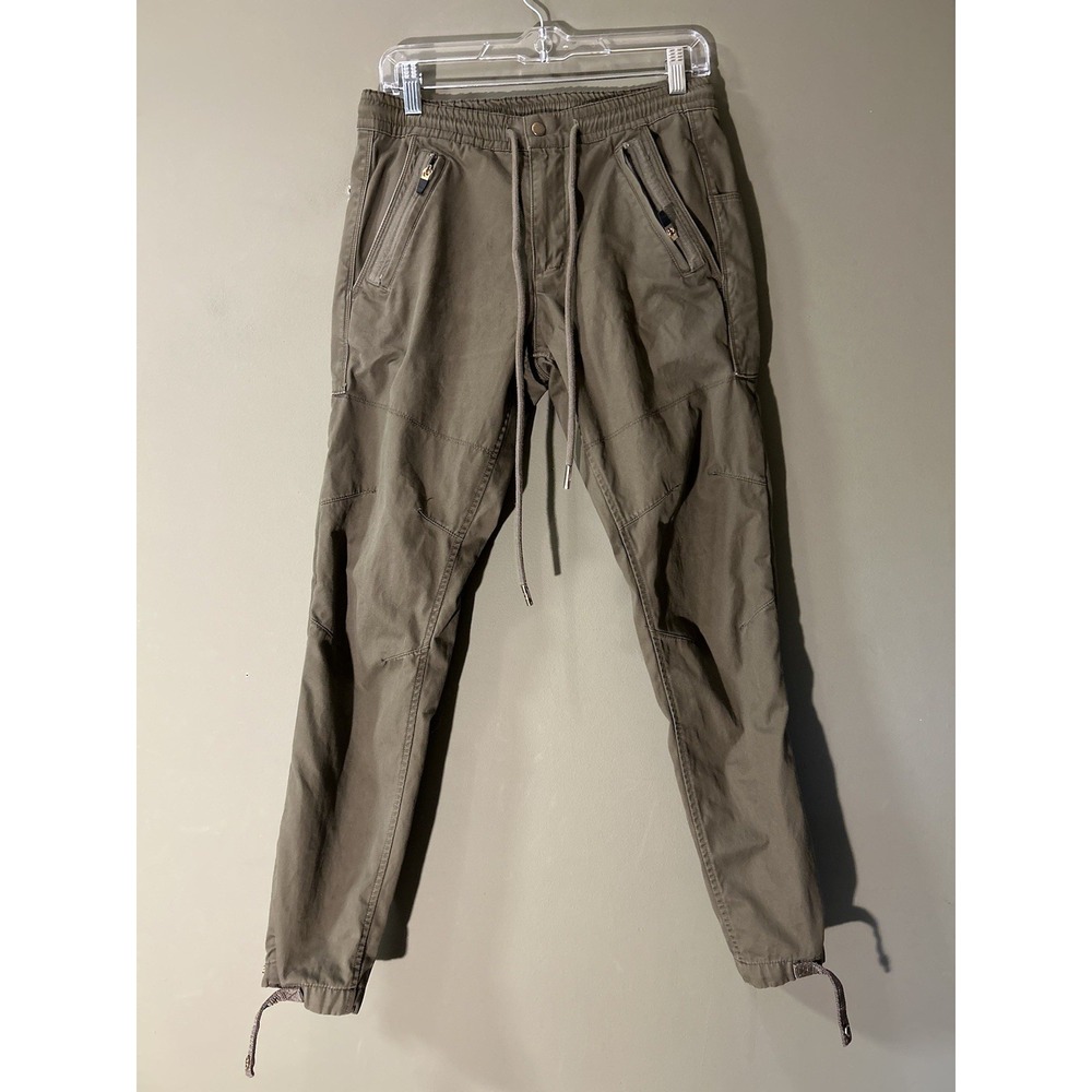 KITH Mercer Mens Olive Green Utility Pants Snap Hem Drawstring Jogger Sz 30x28